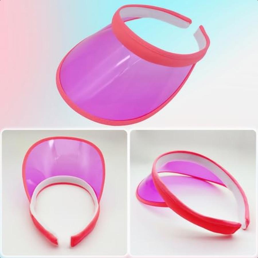 Набор из 12 унисекс солнцезащитных козырьков, пластиковые козырьки из ПВХ, широкополая прозрачная шляпа от солнца, пляжная кепка для спорта, активного отдыха, летних пляжных мероприятий