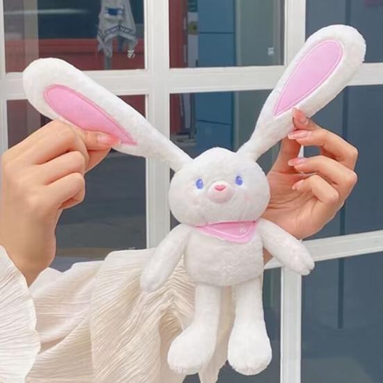 Пасхальная игрушка-кролик-выдвижной кролик 11,4 дюйма, плюшевый брелок в виде кролика, забавная выдвижная подвеска в виде кролика, интерактивная красочная мягкая игрушка для дней рождения