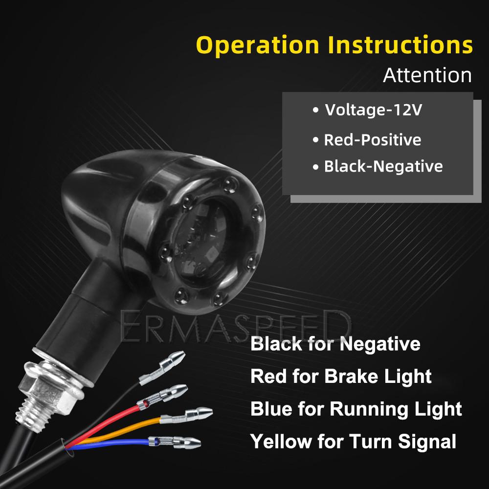2/4 шт. универсальные 8 мм мотоциклетные светодиодные указатели поворота стоп-сигналы пуля янтарно-красные индикаторы для мотоцикла скутер спереди и сзади