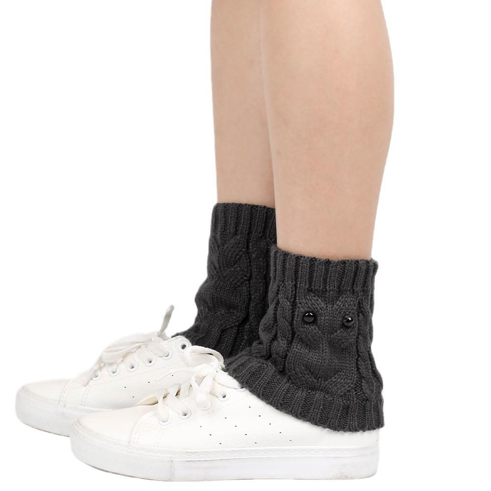 Вязаные чехлы на сапоги "Глаза совы" Косынка-обхват ноги с косами Новые манжеты для сапог Женские