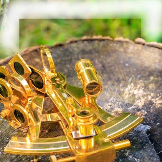 Ручной работы латунный секстант 10,16 см полированный морской морской декор Рождественский новогодний подарок на годовщину свадьбы для нее его