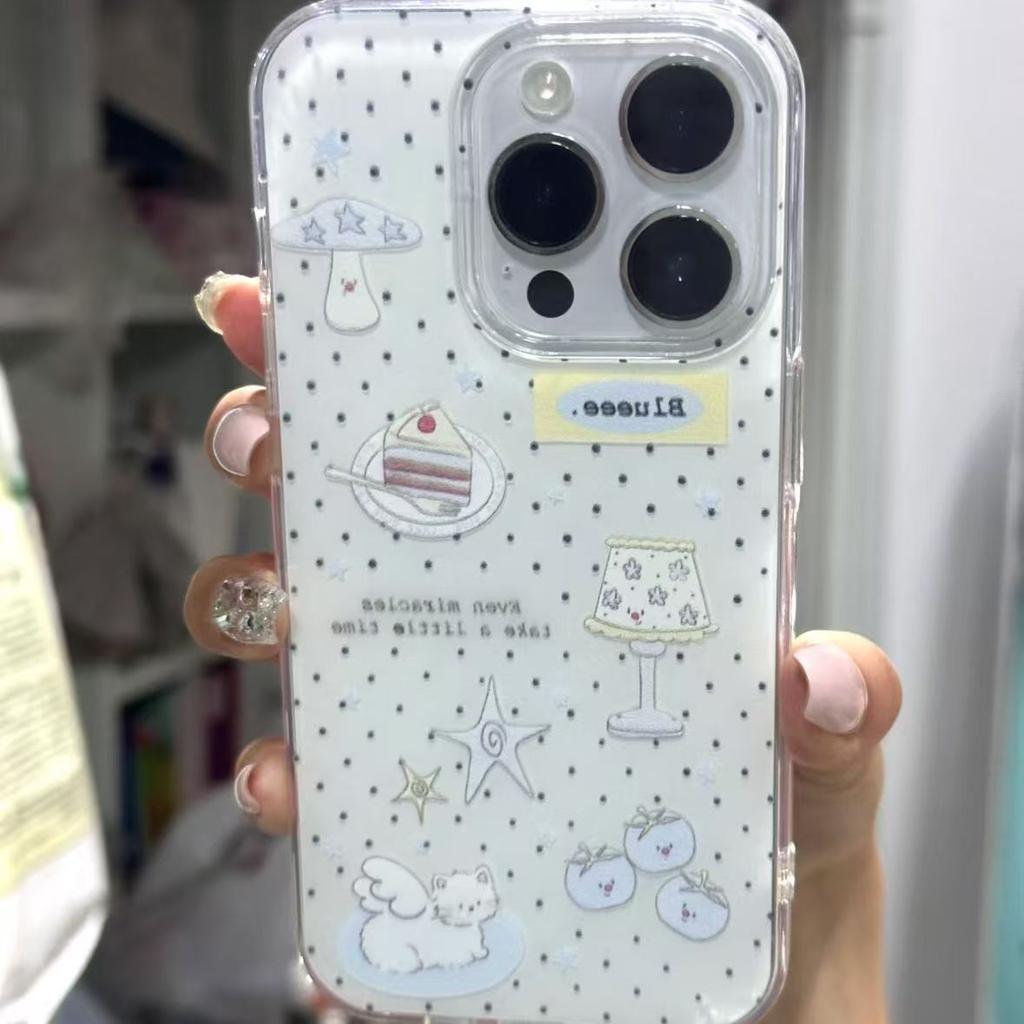 Котёнок Ангел со Звездой подходит для чехла на мобильный телефон Apple 17promax 1415 16 белый фон 15pro мультяшный 17 может
