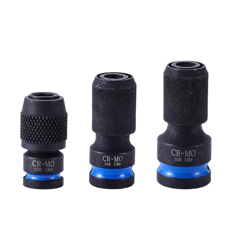 Адаптер с квадратом 1/2" на шестигранник 1/4" Надежный захват Конструкция с четырьмя канавками Антикоррозийный Для профессиональных DIY-проектов