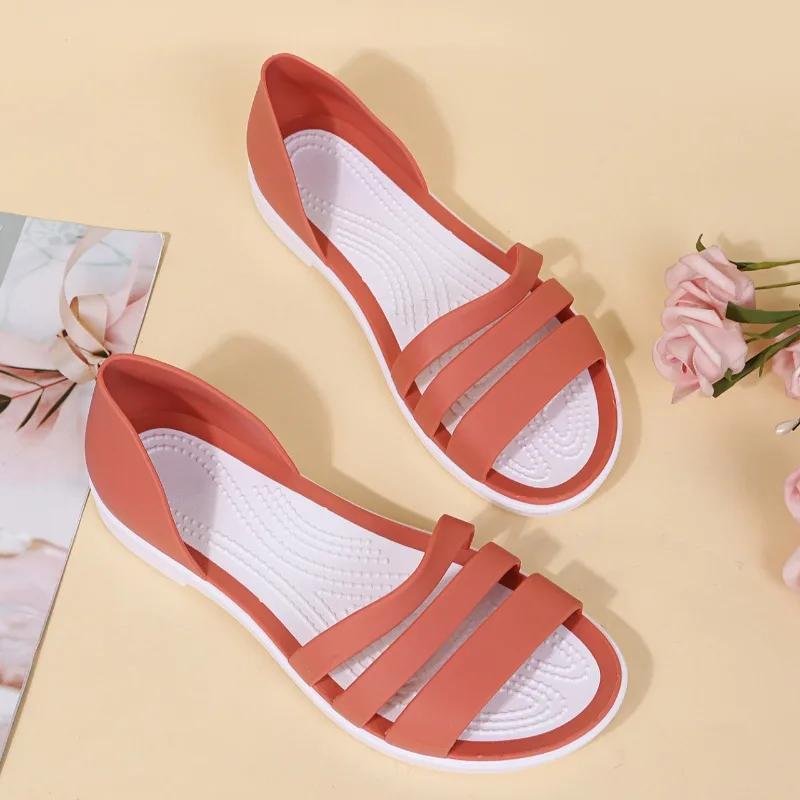 Туфли женские закрытые каблуки женские сандалии для отдыха на открытом воздухе сандалии женские с круглым носком на низком каблуке открытые носки женские