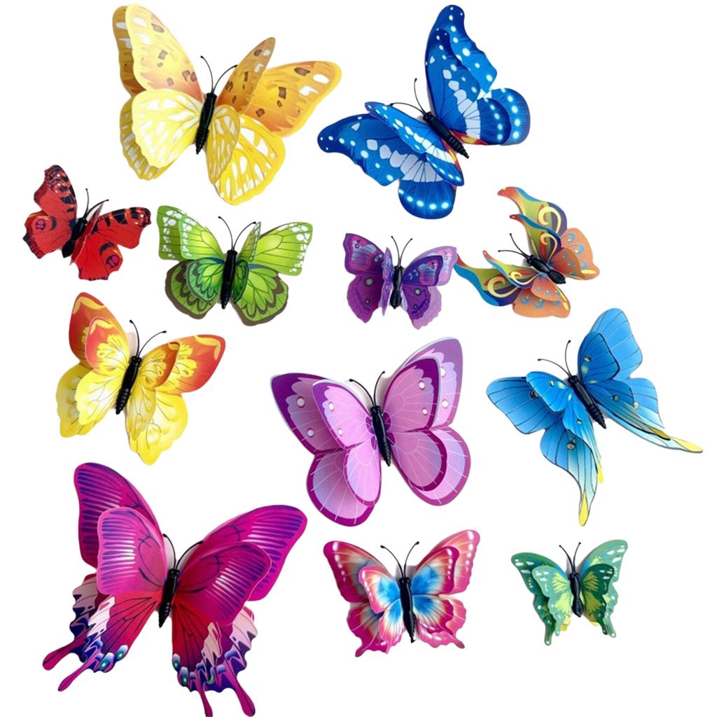 Pack of 24 Colorful Butterfly Cake Topper Accessories Cake Decoration Cake Insert for Birthday Party Decors
