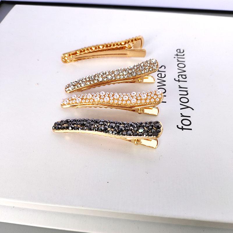 Korean-Style Rhinestone Hair Clip: Fashionable, Versatile, Full Diamond Duckbill with Teeth.