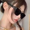 2PACK Korean Fashion Square Sunglasses UV400 Retro Trendy Street Photography Sunshade Mirrors for Women
