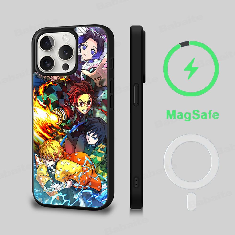 Чехол для телефона Убийца демонов Магнитный чехол Для IPhone 16 14 13 12 11 15 Pro Max Plus Для Magsafe Беспроводная зарядка Чехол