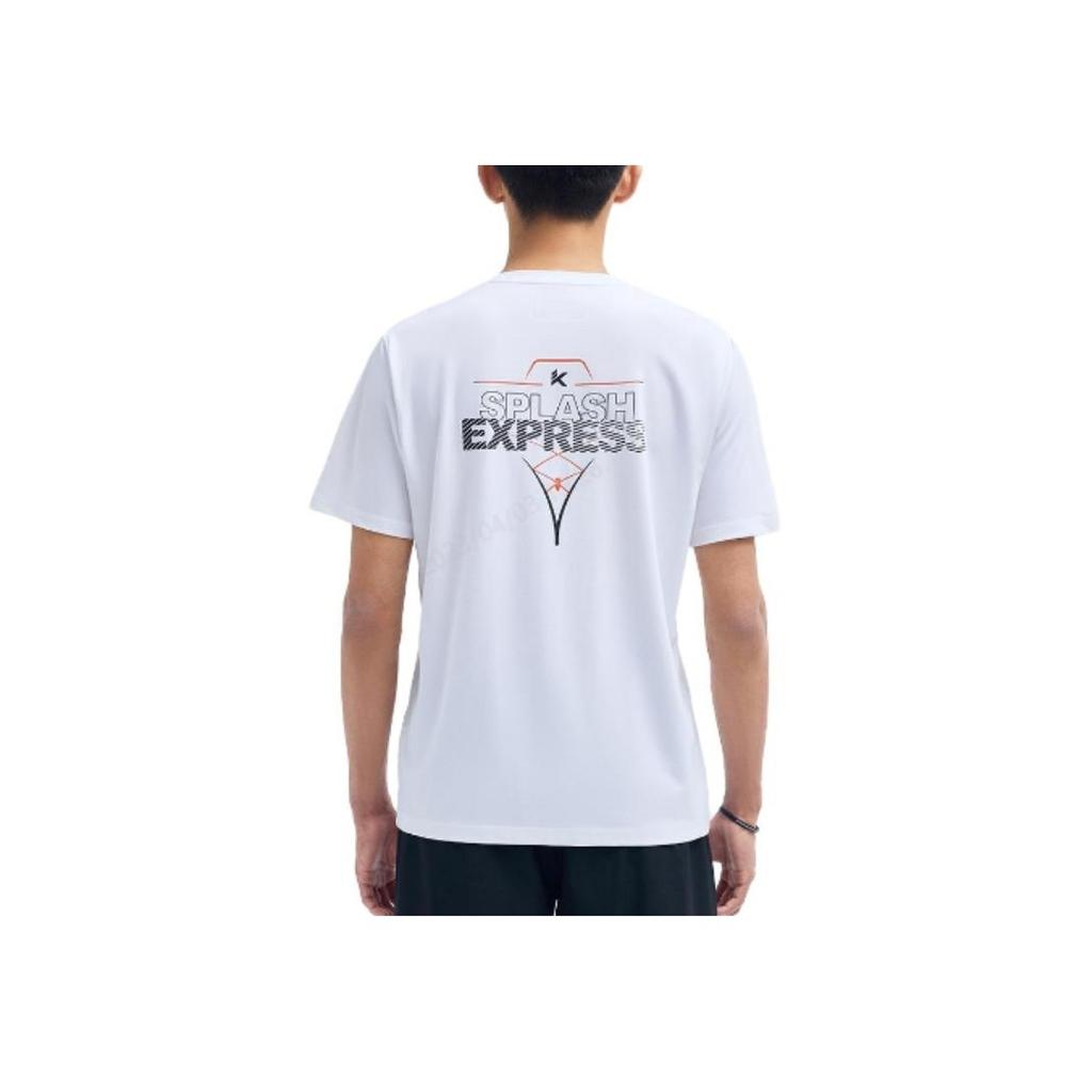 Anta Round Neck Short Sleeve Letter Logo Sports T-Shirt Men Tops Pure-White 152321151-1