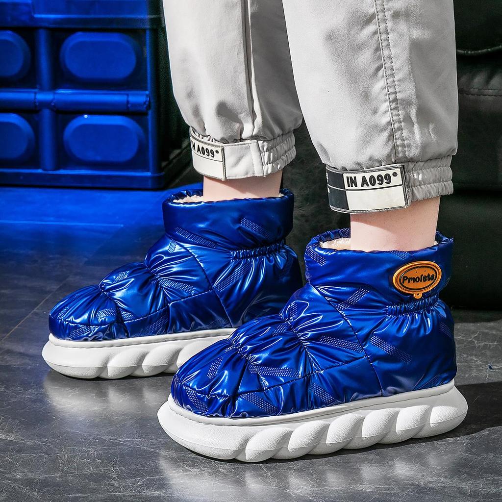 Зимние домашние тапочки для женщин 2023, теплые короткие плюшевые пуховые мягкие домашние тапочки на платформе, водонепроницаемая хлопковая обувь, мужские зимние ботинки