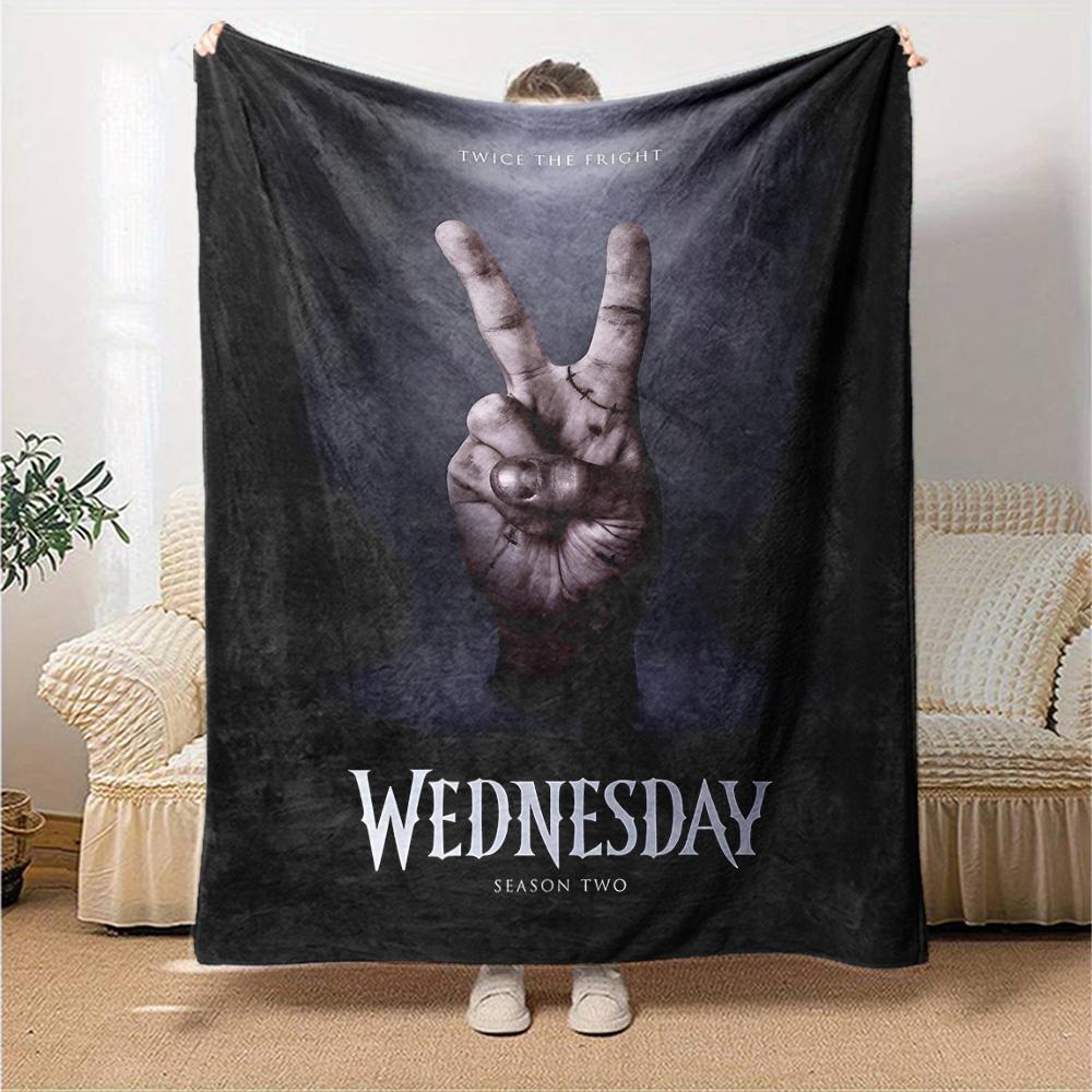 1pc Addams Family Wednesday9 Blanket, Gift, for Men and Women, Soft Blanket, Good for Sofa Bed Couch Travel, Lightweight Flannel Blanket