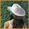 Elegant Cowboy Hat Black White Pink West Fancy Dress Cap Casual Bride Bucket Hats  Photo Props