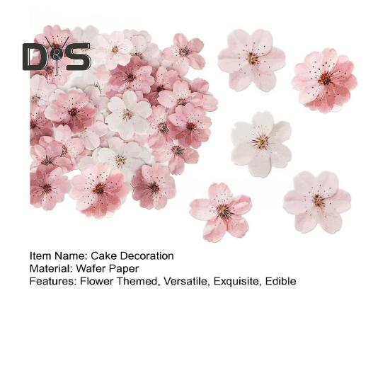 Съедобные бумажные цветы для украшения торта, вишневые сакуры, украшения для торта, свадебные аксессуары для торта на день рождения
