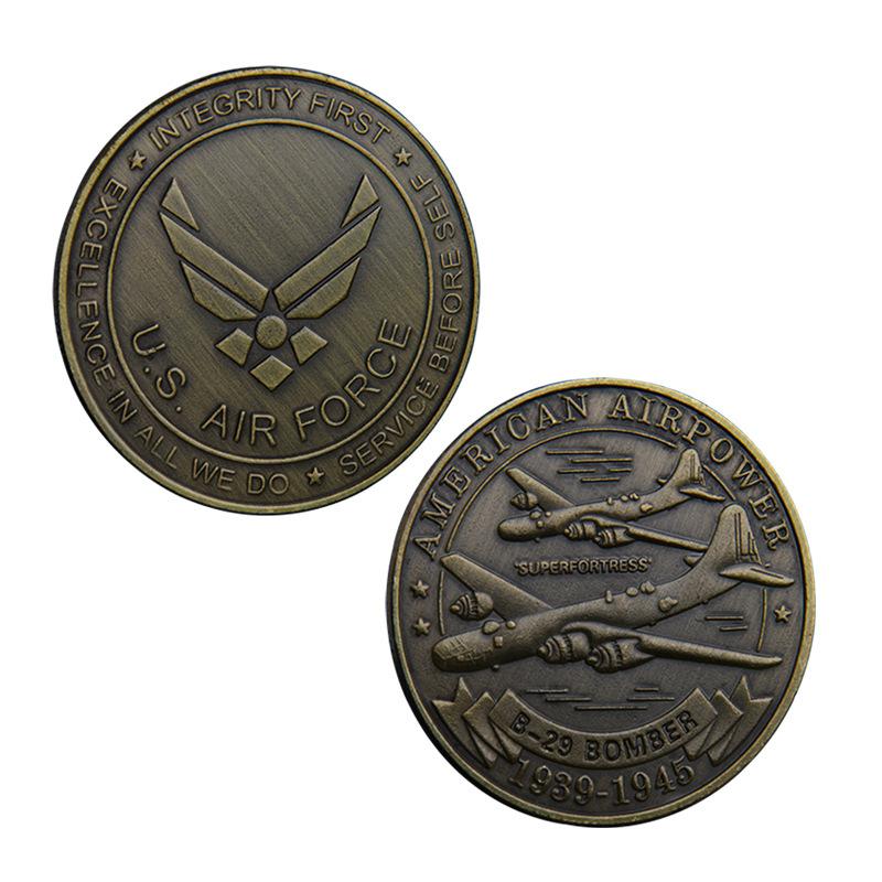 1 шт. Памятная монета США, самолет-истребитель, военная сила, памятная медаль, жетон, коллекционирование, патриотизм, сувенир