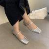 Fashion 2024 Summer New Brand Women Flats Fashion Square Toe Shallow Mary Jane Shoes Soft Casual Ballet Shoes Slingback Shoes