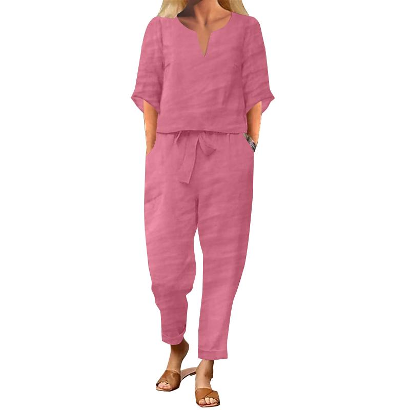 ZANZEA Женская повседневная блузка и брюки, летний брючный костюм из двух предметов