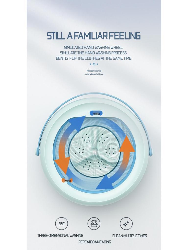 Compact Folding Mini Washing Machine for Students - Perfect for Underwear and Socks.