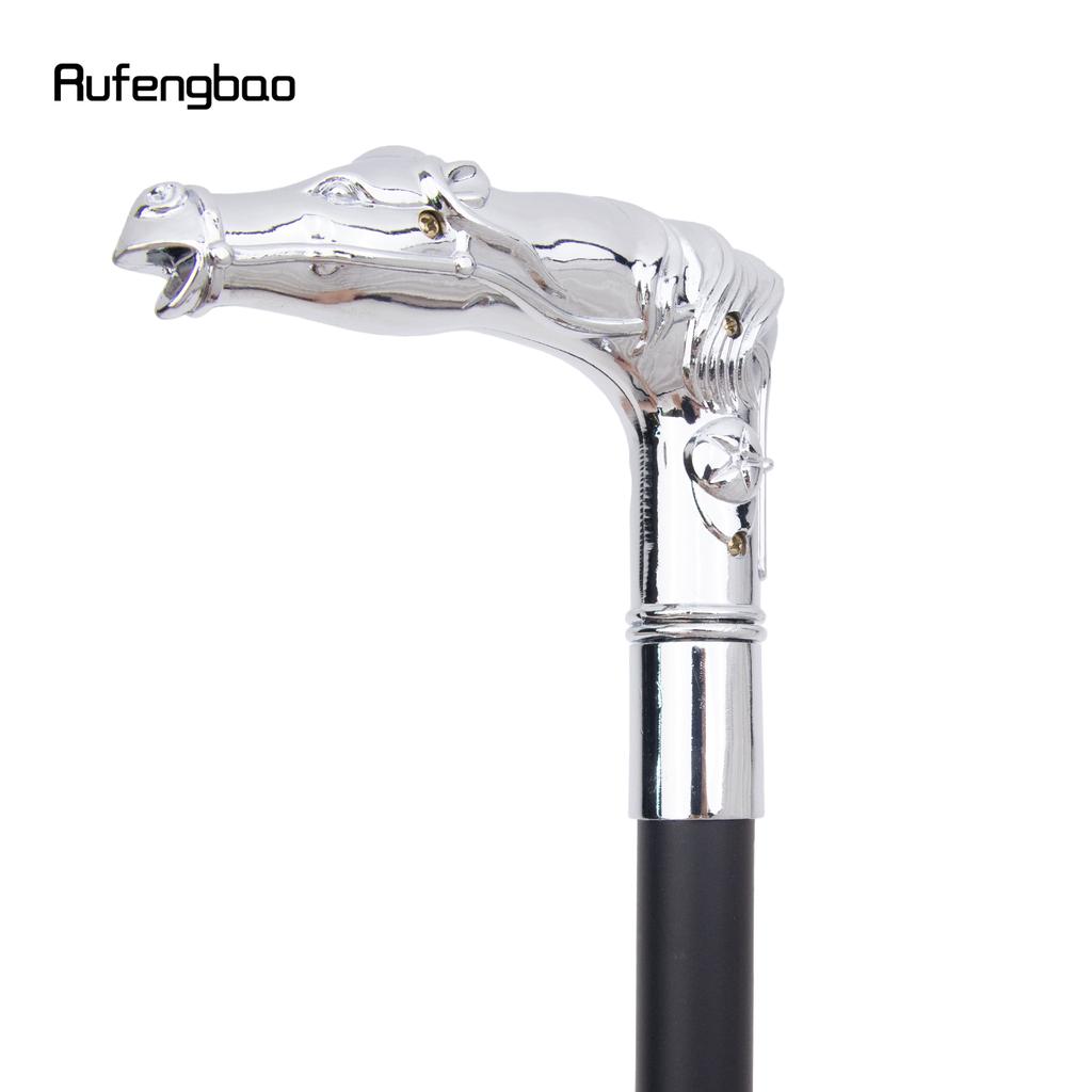 White Horse Head Animal Fashion Walking Stick Decorative Cospaly Vintage Party Fashionable Walking Cane Crosier 93cm