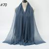 New Fashionable Women's Long Crinkled Cotton Linen Scarf with Tassel Edge - Solid Color Shawl