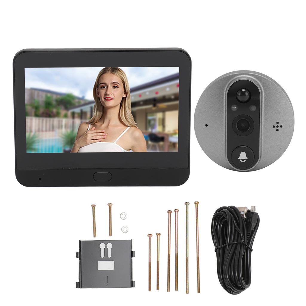 Digital Door Viewer Two Way Talk 1080P HD Wireless Video Peephole Doorbell Camera With 4.3in