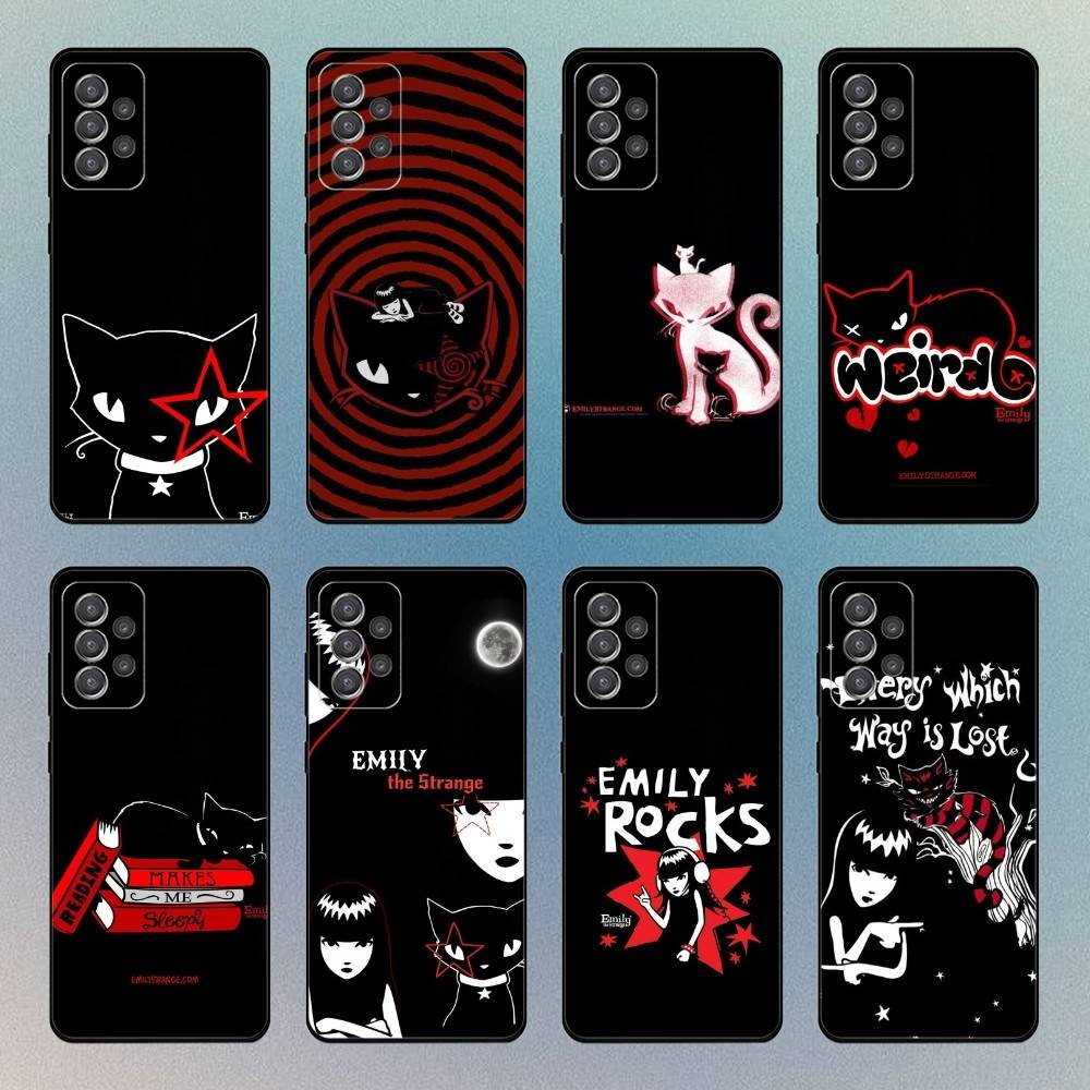 Cat E-Emily The Strange Phone Case For Samsung S25,S24,S21,S22,S23,S30,Ultra,S20,Plus,Fe,Lite,Note,10,9,5G Black Cover