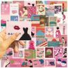 50pcs Pink Japanese Retro Aesthetics Sticker Pack Decals for Laptops Water Bottles Phones Guitars Vibrant Designs Stickers