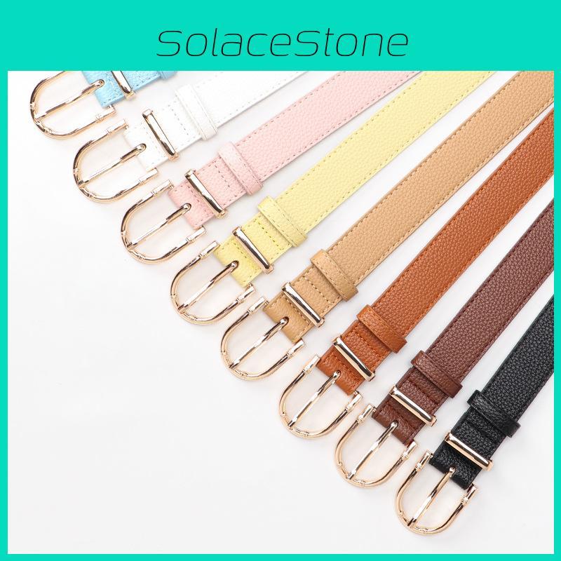 Модный женский ремень из искусственной кожи для джинсов и платьев с металлической пряжкой-штифтом