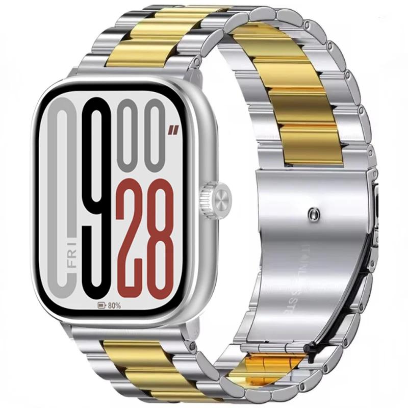 Металлический ремешок для Redmi Watch 5/Redmi Watch 4 Регулируемый браслет из нержавеющей стали для Xiaomi Mi Band 9 Pro/Mi Band 8 Pro