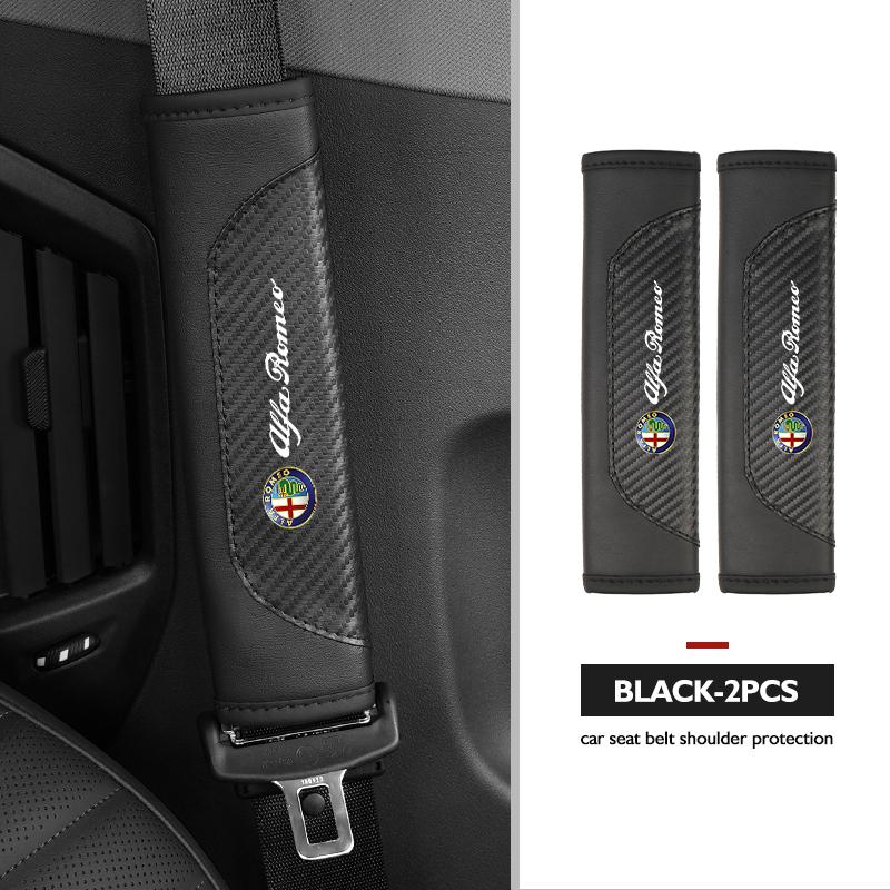 AAACO1 Car Seat Belt Shoulder Cover Protection Pads Safety Belt Accessories For Alfa Romeo GT Stelvio F1 Brera Volante Tonale Gloria
