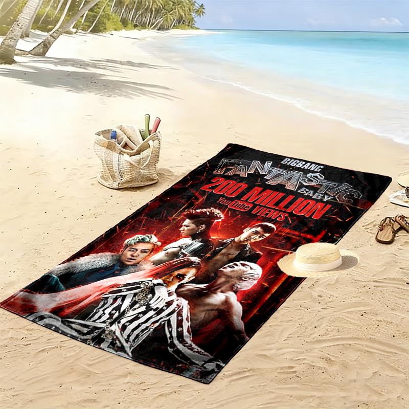 Big Bang: Icons Music Style beach towel Outdoor camping beach Absorbent bath towel swim seaside beach Comfort printing Travel and vacation towels