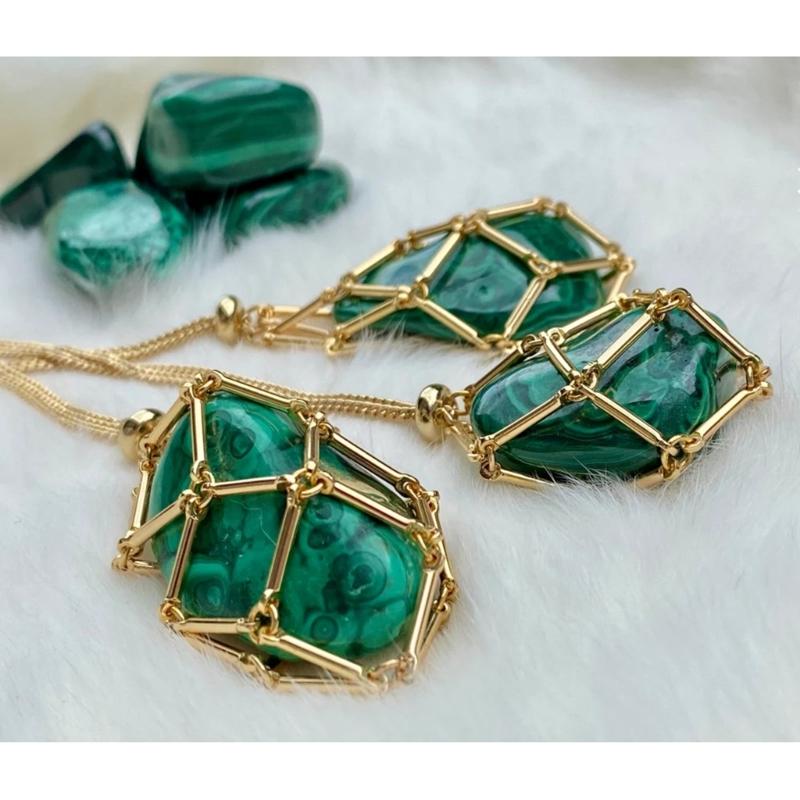 Unique Empty Necklace Holder Adjustable Chain Choker Metal Cage Shape Pendant Necklace for Independent Thinkers