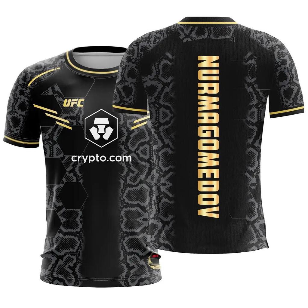 Summer men's fashion trend sports boxing UFC match jersey 3D digital printing short-sleeved T-shirt top