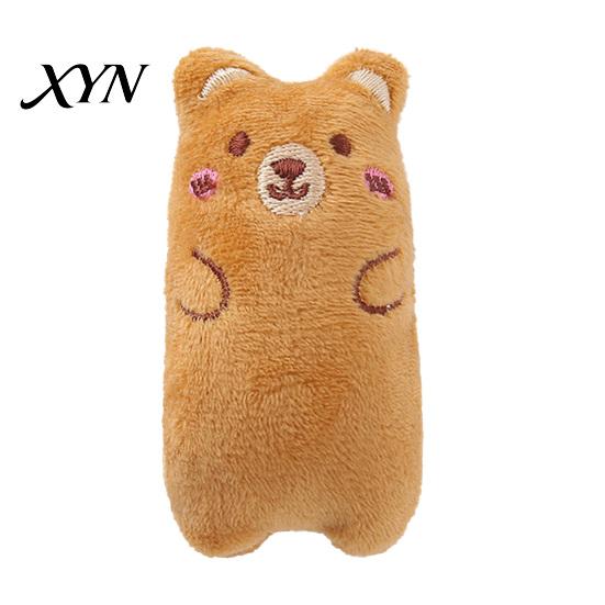 Мягкая игрушка для кошек с кошачьей мятой, Плюшевая игрушка-грызун, Милый мишка, утка, лягушка для снятия скуки, Развивающая игрушка для домашних кошек, котят, для прорезывания зубов