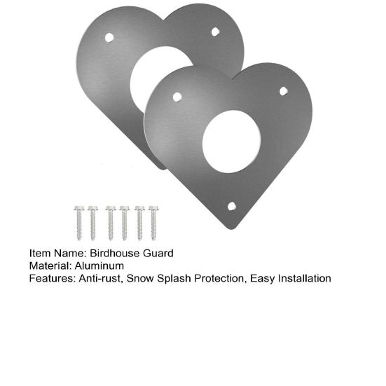 2Pcs Metal Birdhouse Guard Portal Woodpecker Nesting Box Protection Board with Screws