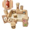 Wooden Toy Daiwa Squirrel Forest Sound Blocks Base Scale 13 Pieces Blocks with Different Mechanisms and Sounds Natural Paint Specification Blocks