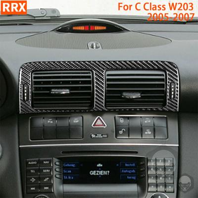 Для Mercedes-Benz C Class W203 2005 2006 2007 Автомобильная приборная панель Центральный кондиционер Крышка из углеродного волокна Накладка