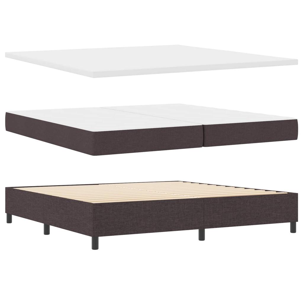 Box Spring Bed with Mattress Dark Brown 200 x 200 cm Fabric