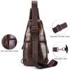 Men Sling Bag Water Resistant Anti Theft Leather Chest Pack Cross Body Bag Shoulder Backpack Casual