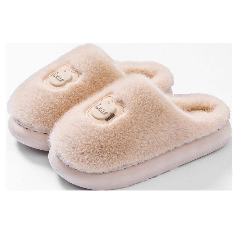 Cotton slippers women's autumn and winter indoor home thick bottom warm plush confinement bag head cotton drag women