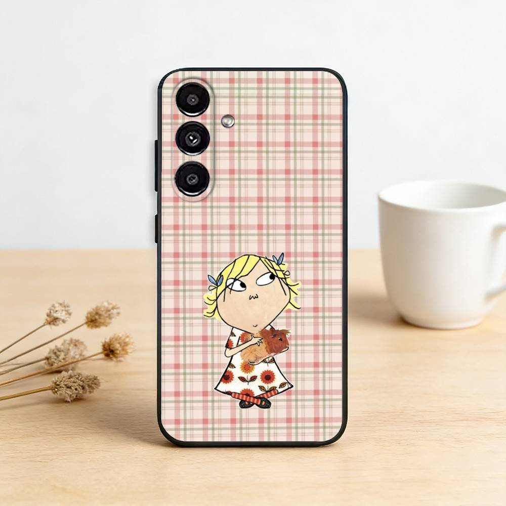 charlie and lola anime Phone Case For Samsung Galaxy A13,21s,22,31,32,52,53,71,72,73,Soft Black Cover