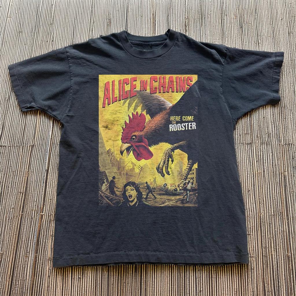 Alice In Chains Rooster Tour 2016 Heavy Cotton Unisex Black T-shirt Size S-5XL