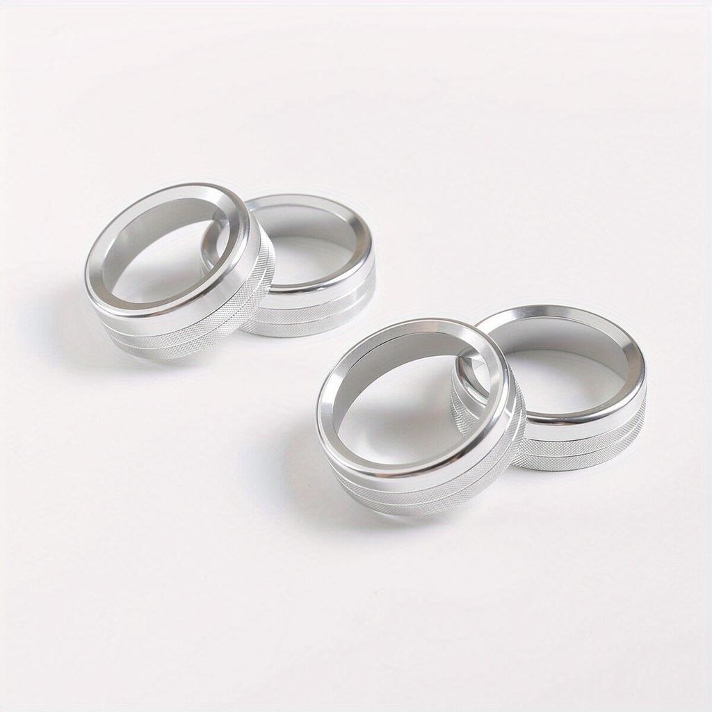 4 шт. Внутренняя крышка ручки-кнопки, совместимая с Toyota для Tacoma 2023-2016, 4WD, температура, кондиционер, AC, аудио CD, ручка, кольцо из алюминиевого сплава