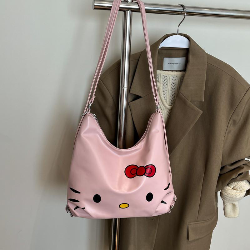 Hello Kitty Girl Large Capacity Pu Tote Bag With Breathable Waterproof Design For Daily Use