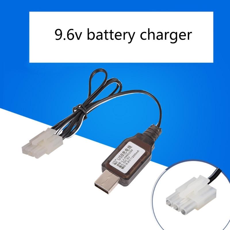 Portable USB Charging Cable Power Cord for Remotes Control Toy Batteries 9.6V 200mA With Safety Circuit Protections