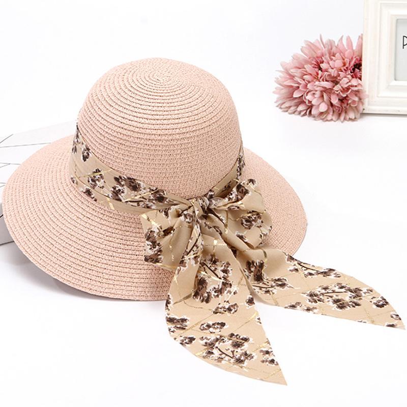 Женская шляпа от солнца соломенная весна-лето пляжная шляпа с широкими полями