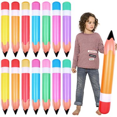 14 шт. 27-дюймовых надувных карандашей-гигантов 7 цветов, надувные шары-карандаши, украшения для классной комнаты, тематика «Снова в школу» Б
