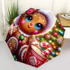 1pc Gingerbread Man Christmas Ornament with Candy Cane Mug, Automatic Opening Folding Umbrella, Portable 3-Fold Design, 8-Bone Iron Frame Outdoor Umbr
