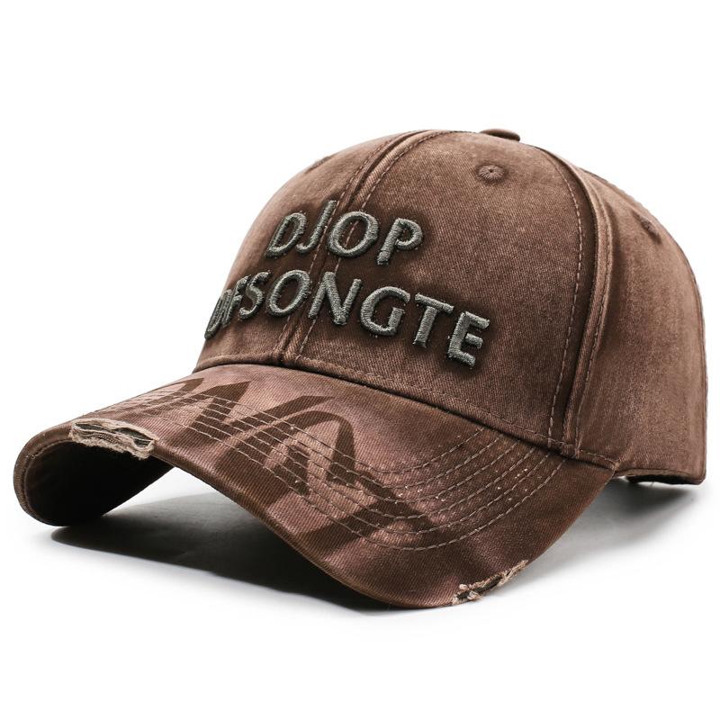 Street Hole Embroidery Baseball Cap Outdoor Leisure Show Face Small Hat Wide Brim Sun Hat Sun Protection Cap Trend