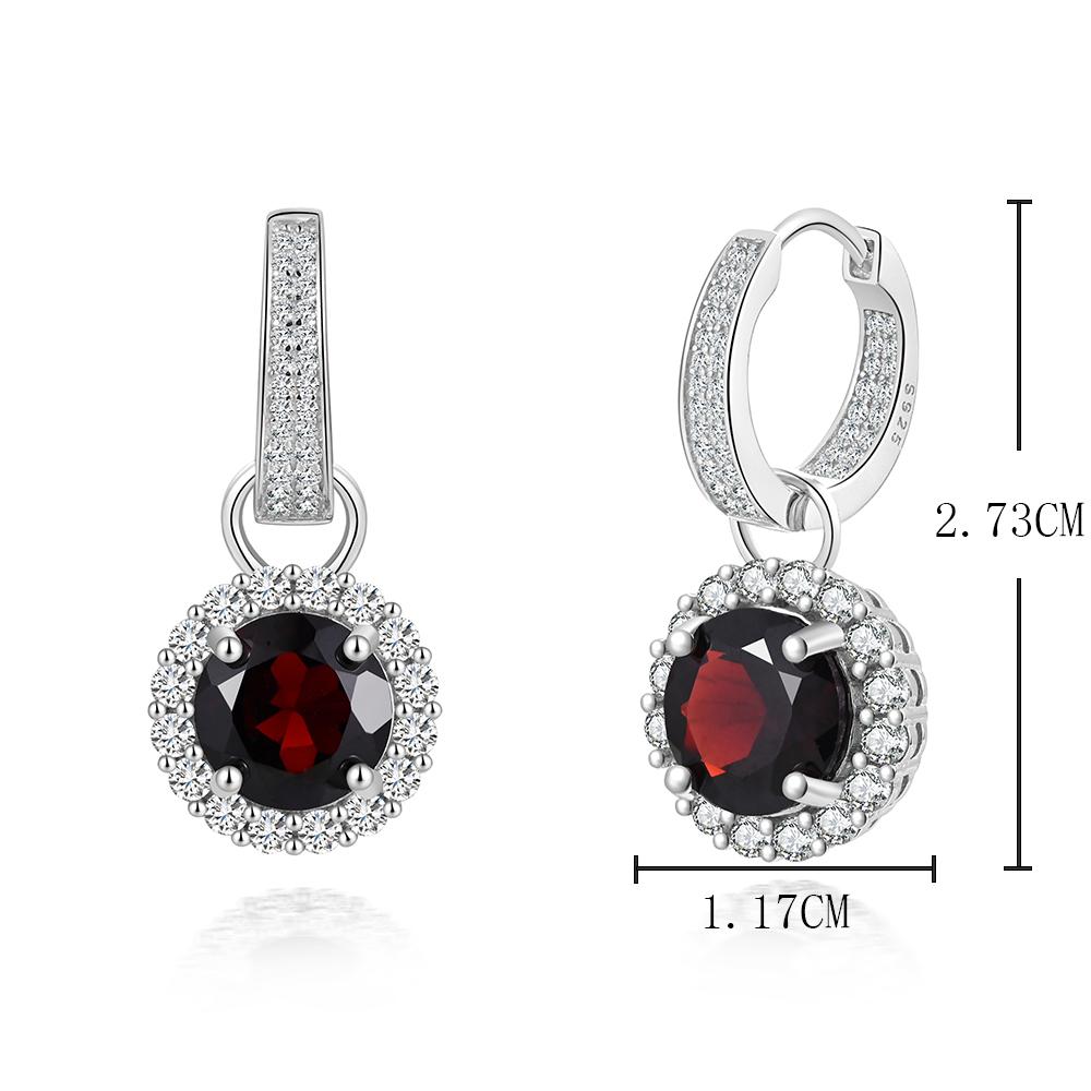 Luxury January Birthstone Natural Garnet Earrings S925 Silver Fine Jewelry Lady Anniversary & Banquets Wear
