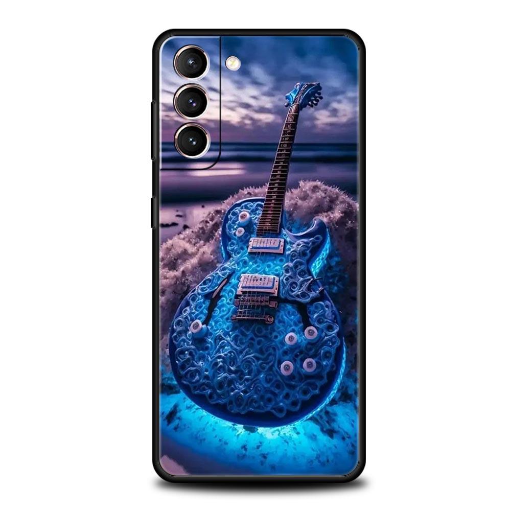 Чехол для телефона с изображением гитарной музыки для Samsung Galaxy S26 Ultra S25 Plus S24 FE S23 S22 5G S21 S20 Черный Мягкий